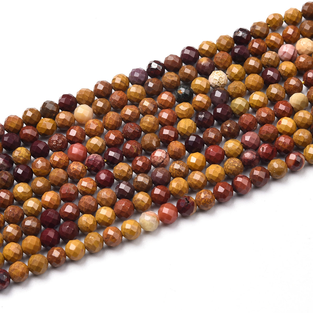 Yellow / Red /  Mookaite Beads Strand