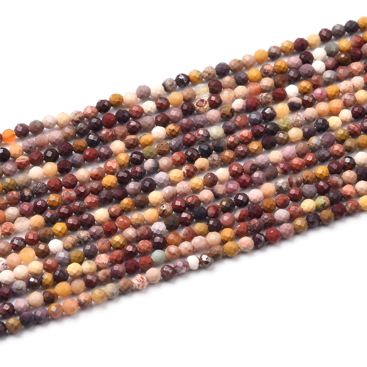 Red / Pink / Orange / Grey Mookaite Beads Strand