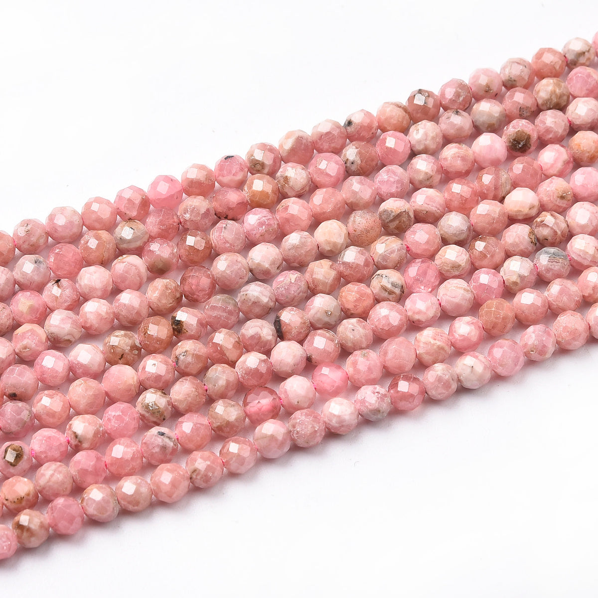 Pink / Red / Black Rhodochrosite Beads Strand