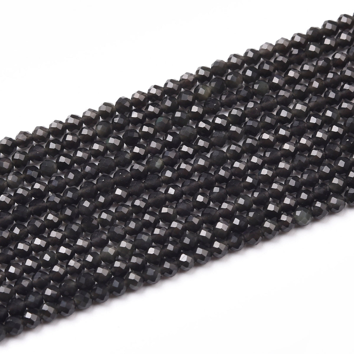 Black Obsidian Beads Strand