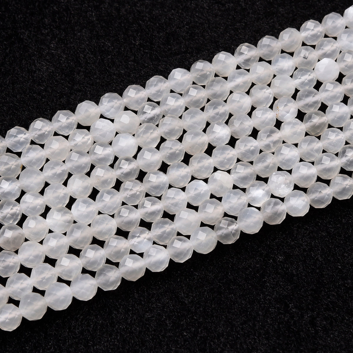 White / Blue Moonstone Beads Strand