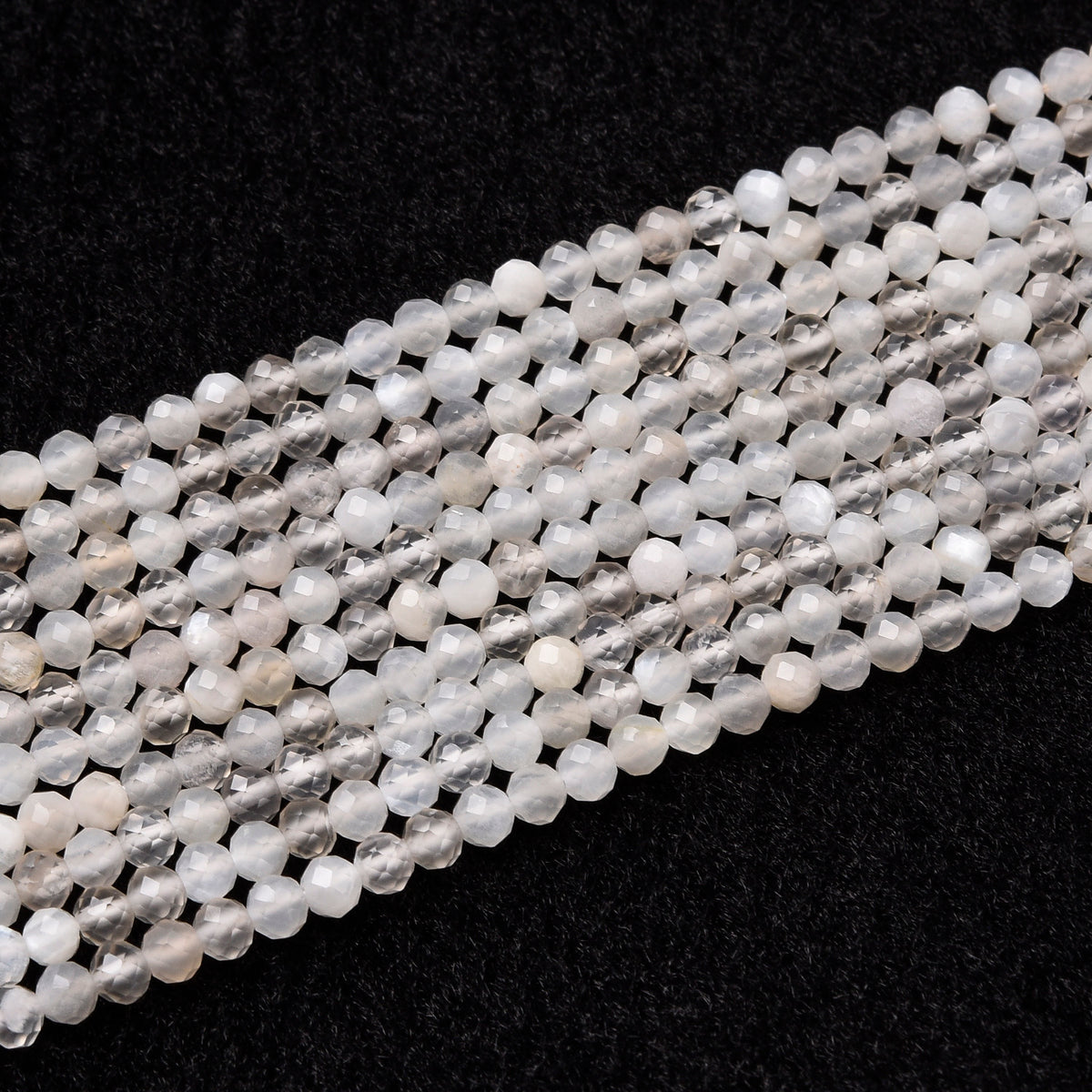 White / Pink Moonstone  Beads Strand