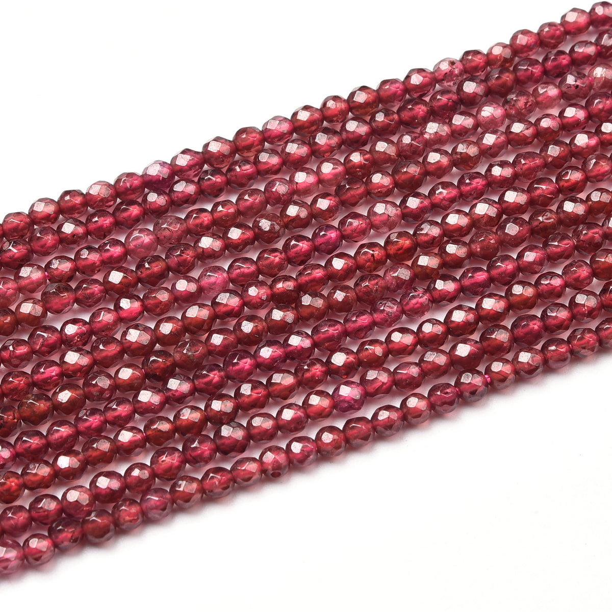 Bright Red Garnet  Beads Strand