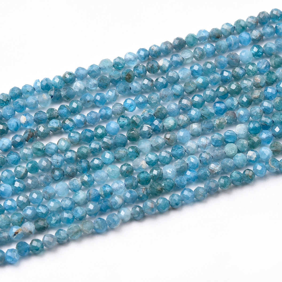 Light Blue / Blue Spot Apatite  Beads Strand