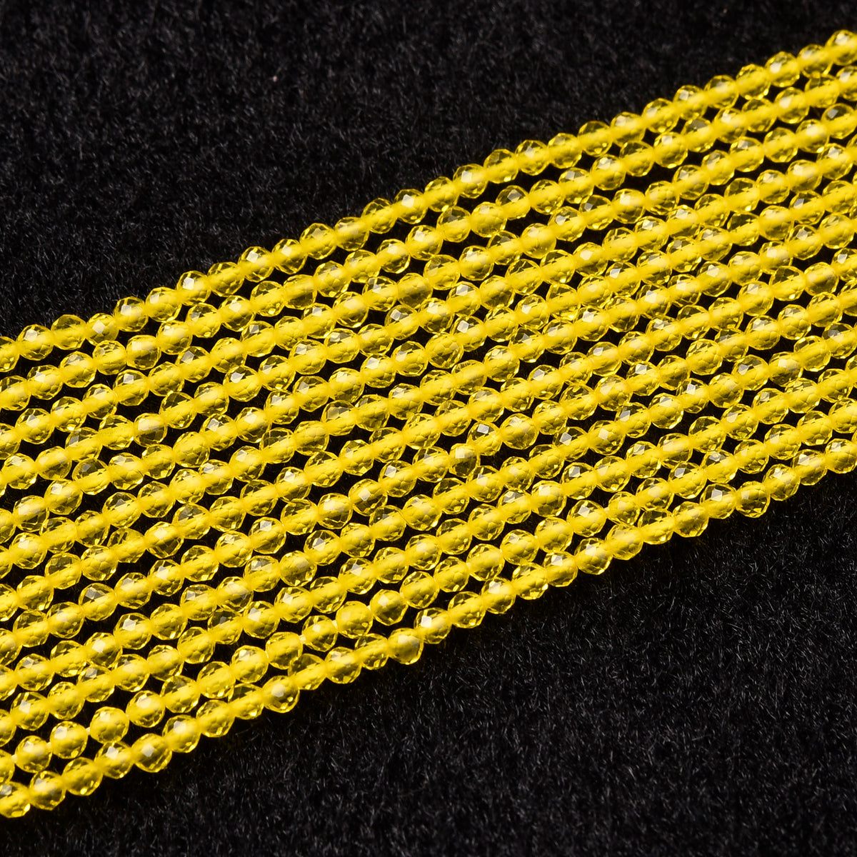 Yellow Glass  Beads Strand