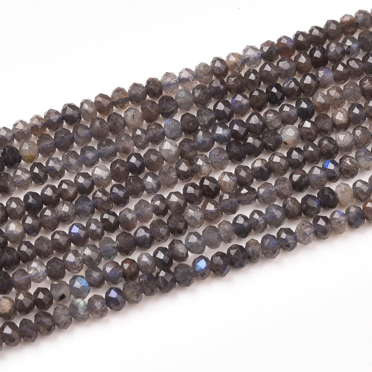 Black / Grey Labradorite Beads Strand