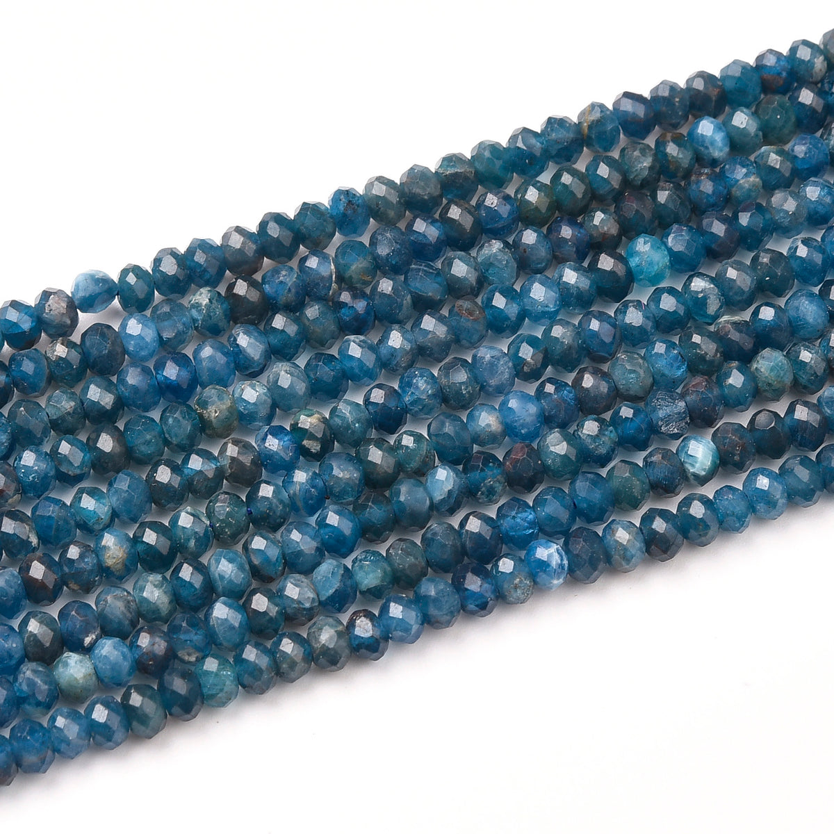 Deep Blue Apatite Beads Strand