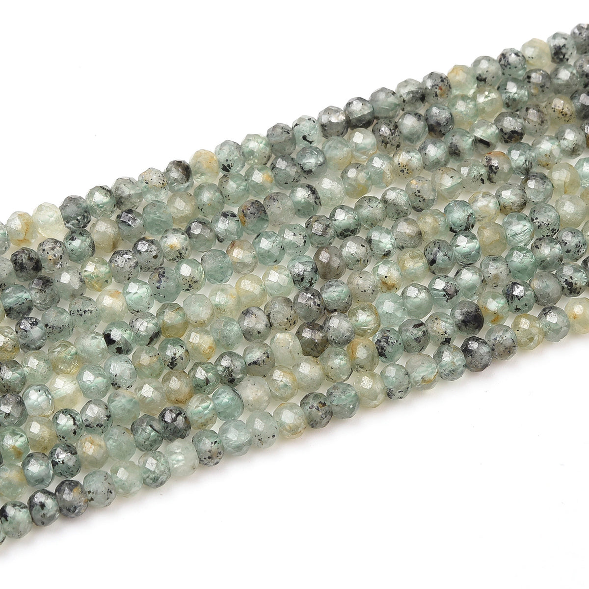 Green Kyanite Black Spot Beads Strand