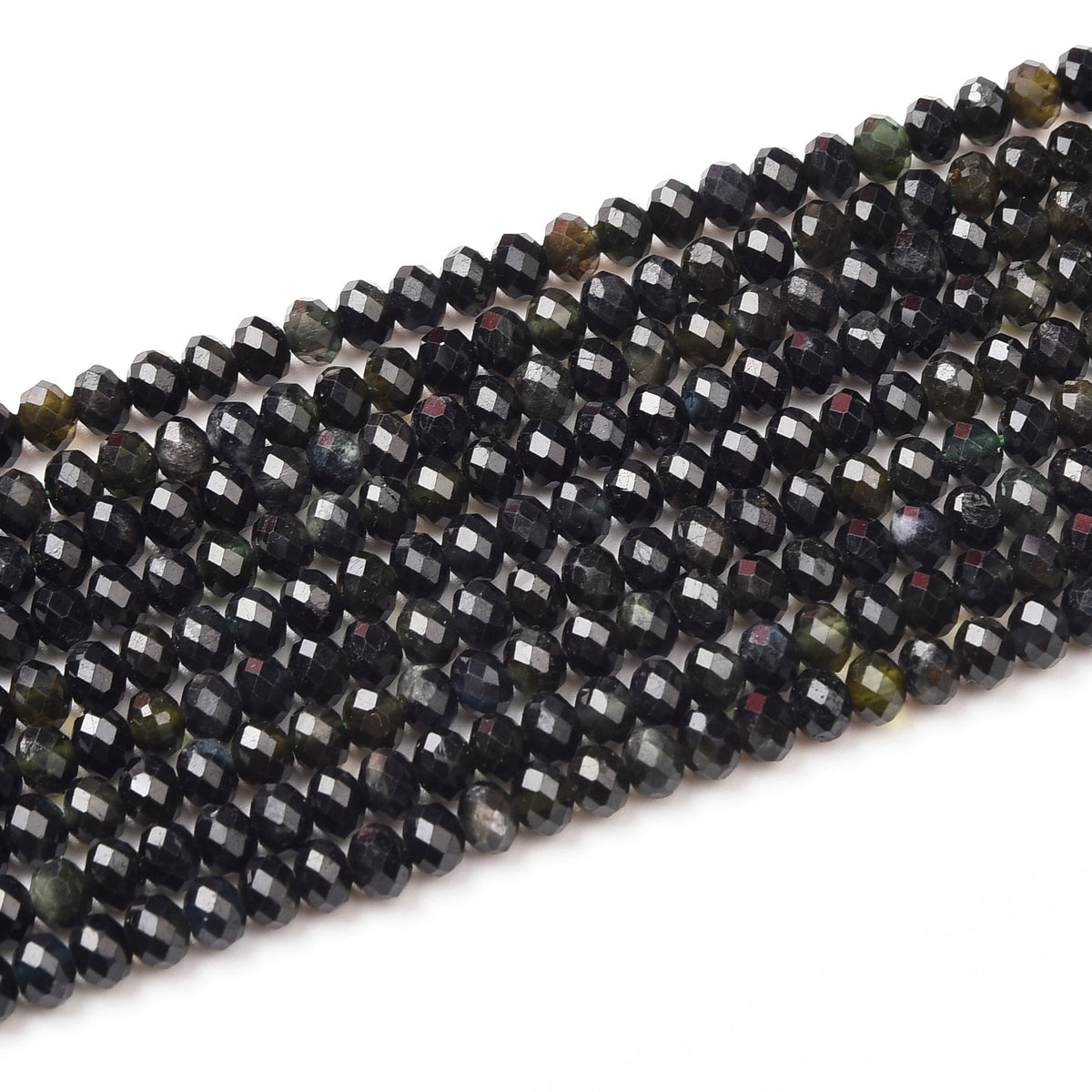 Deep Green Tourmaline Beads Strand