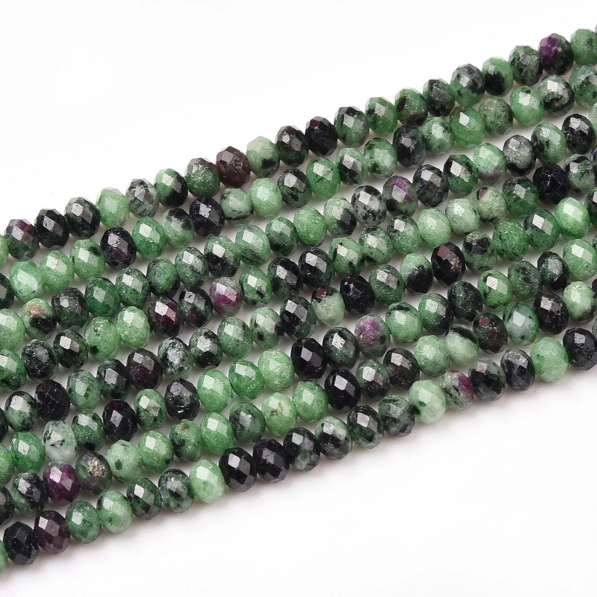 Green / Purple Epidote Beads Strand