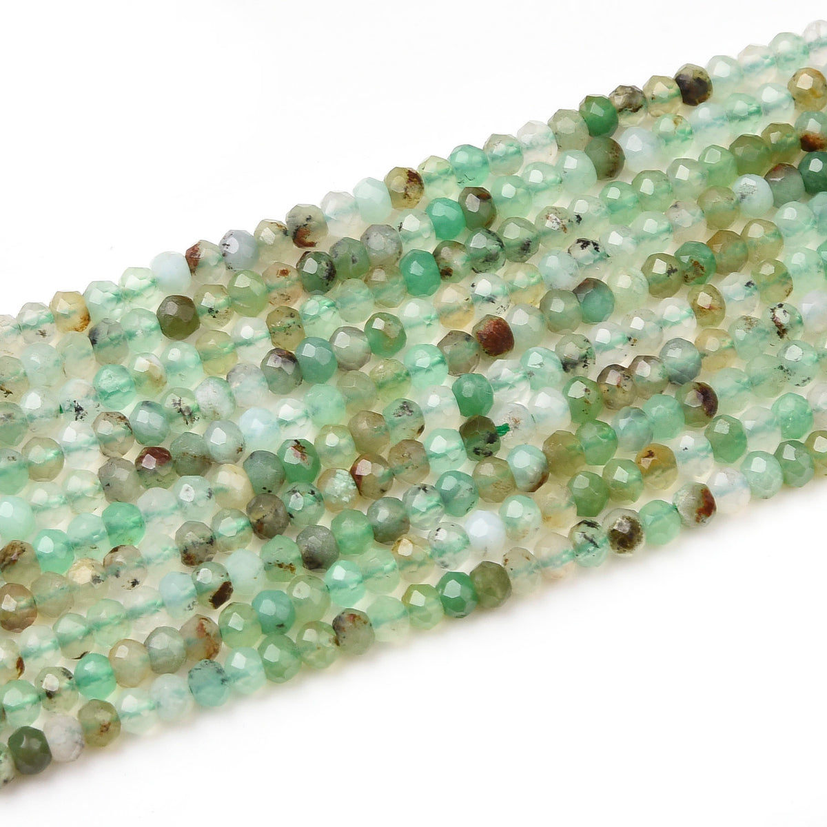 Green / Black Spot Chrysoprase Beads Strand