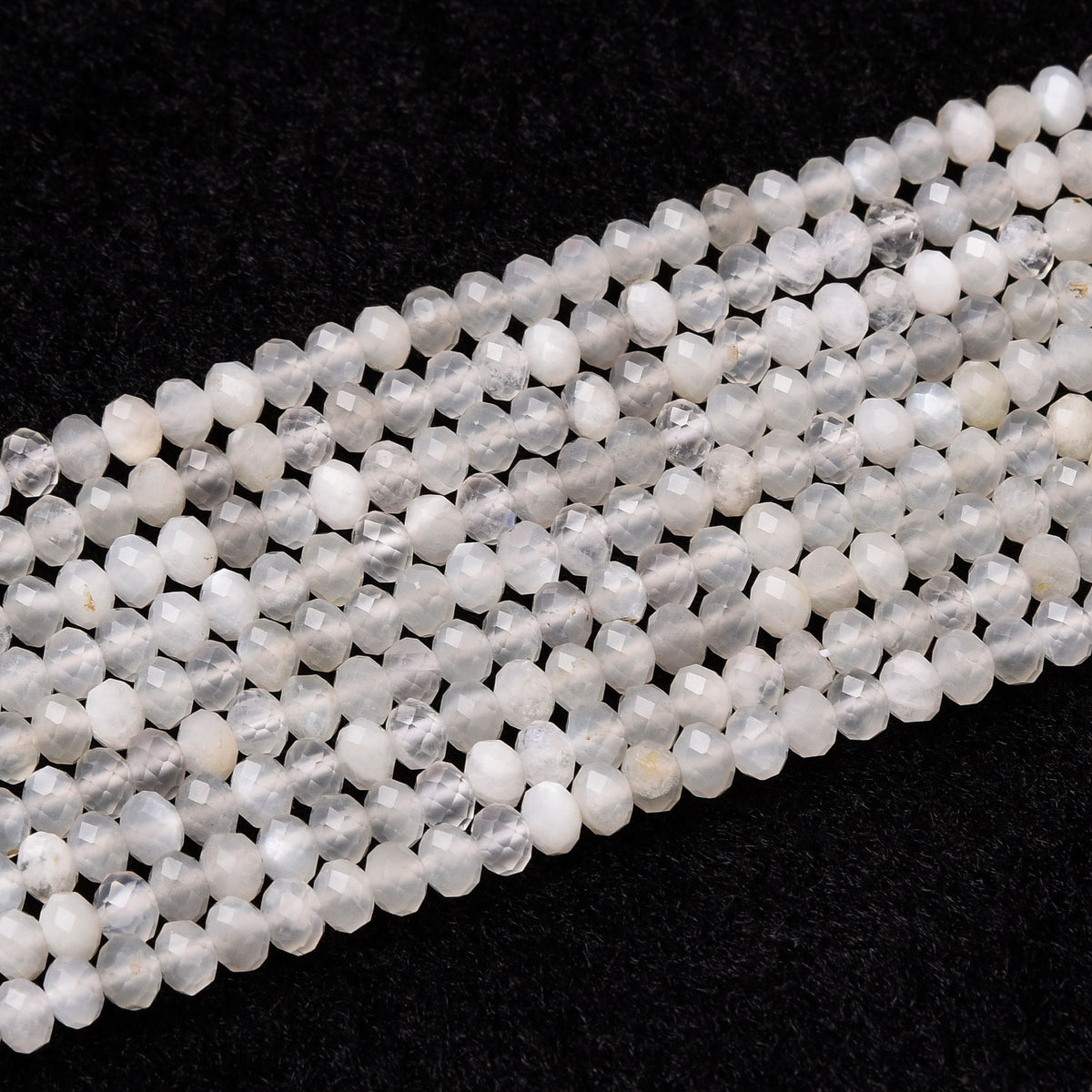 White / Grey Moonstone Beads Strand