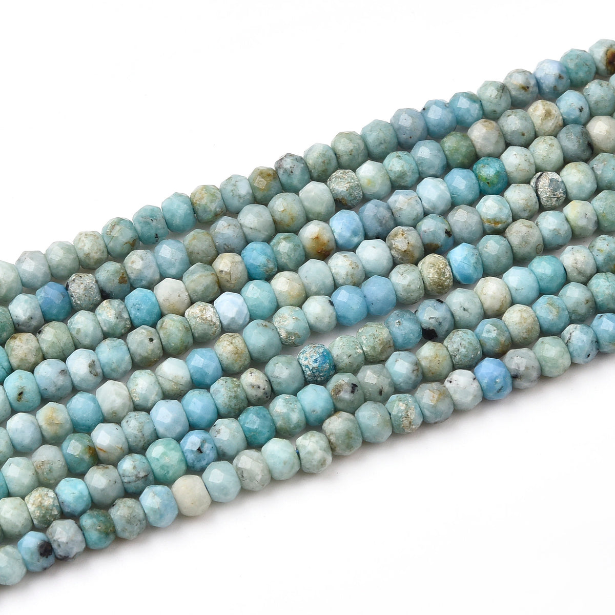 Blue / Teal / Black Spot Opal Beads Strand