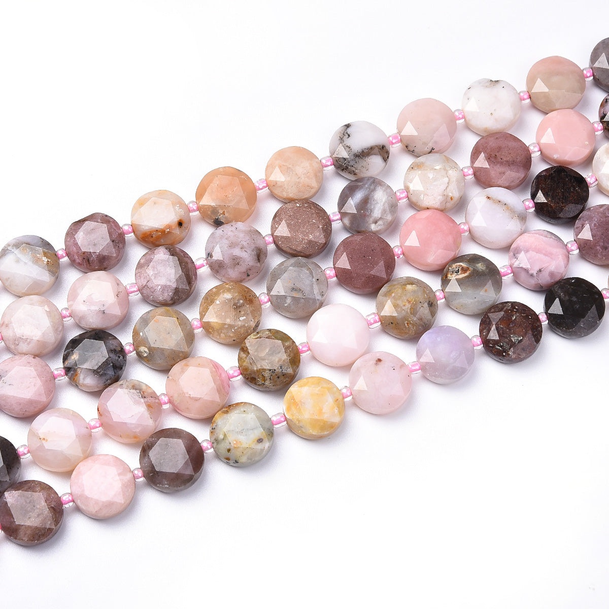 Pink  Opal Round Beads Strand