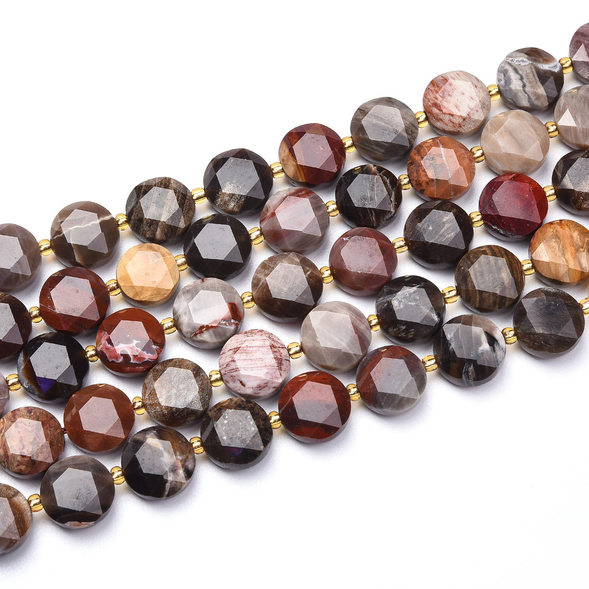 Petrified Wooden Agate Beads Strand