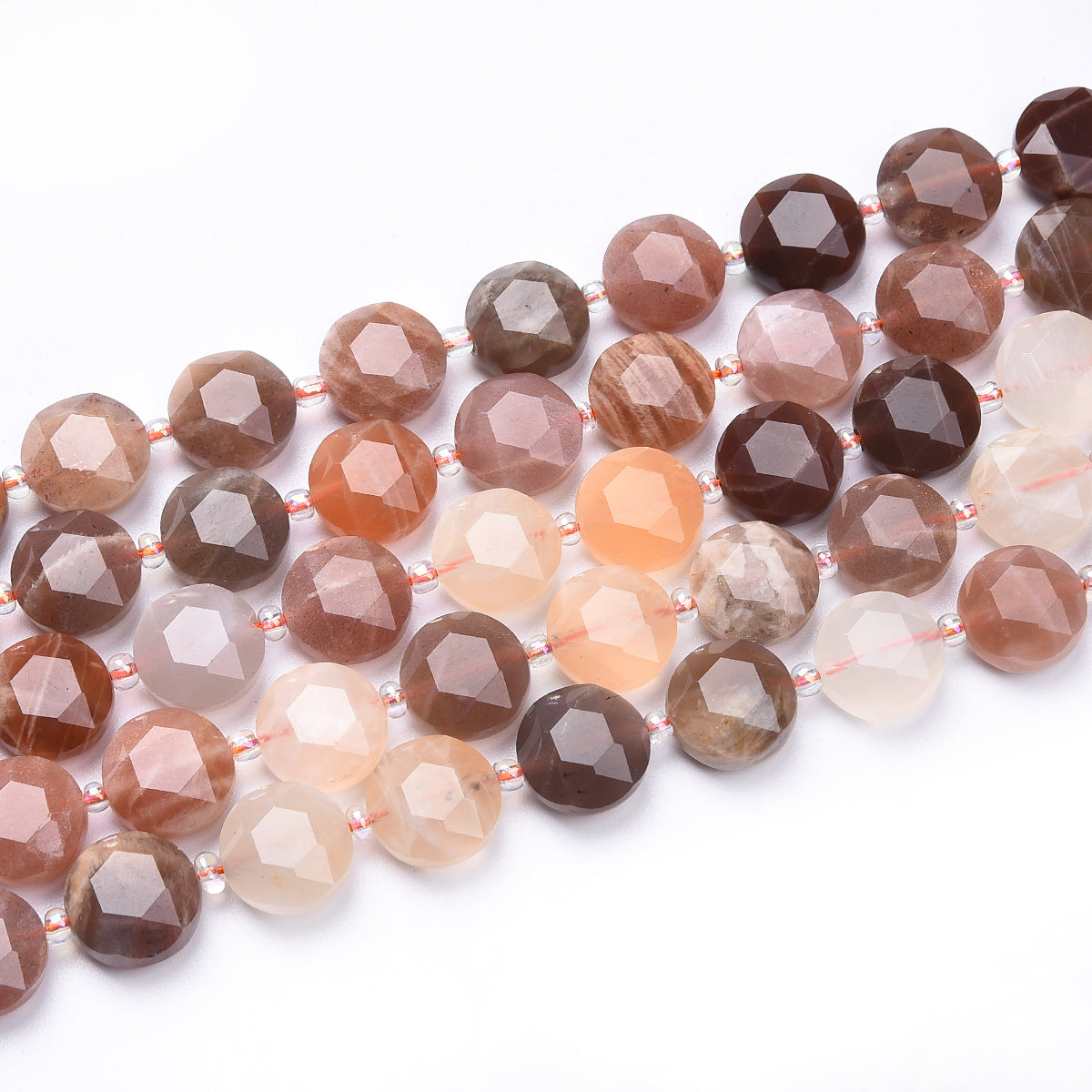 Mixed Color Moonstone Beads Strand