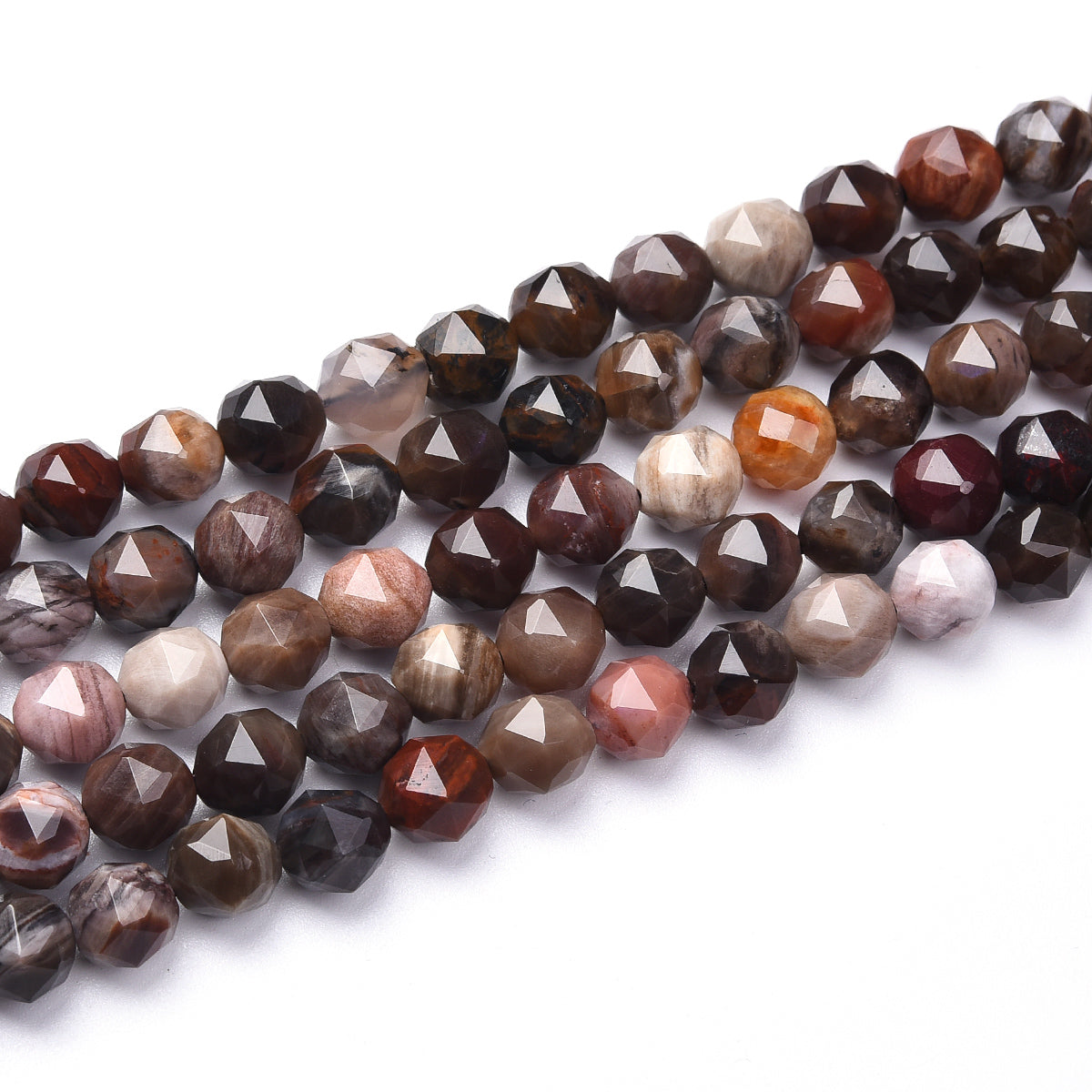 Petrified Wood Agate Beads Strand