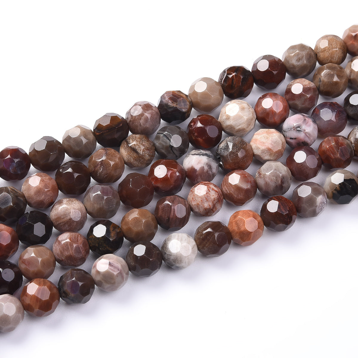 Petrified Wood Agate Beads Strand