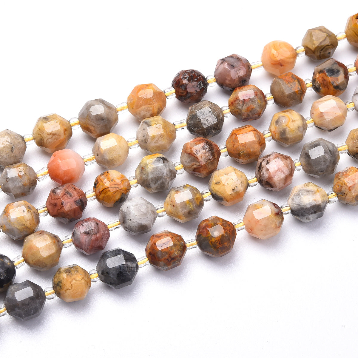 Crazy Lace Agate Beads Strand