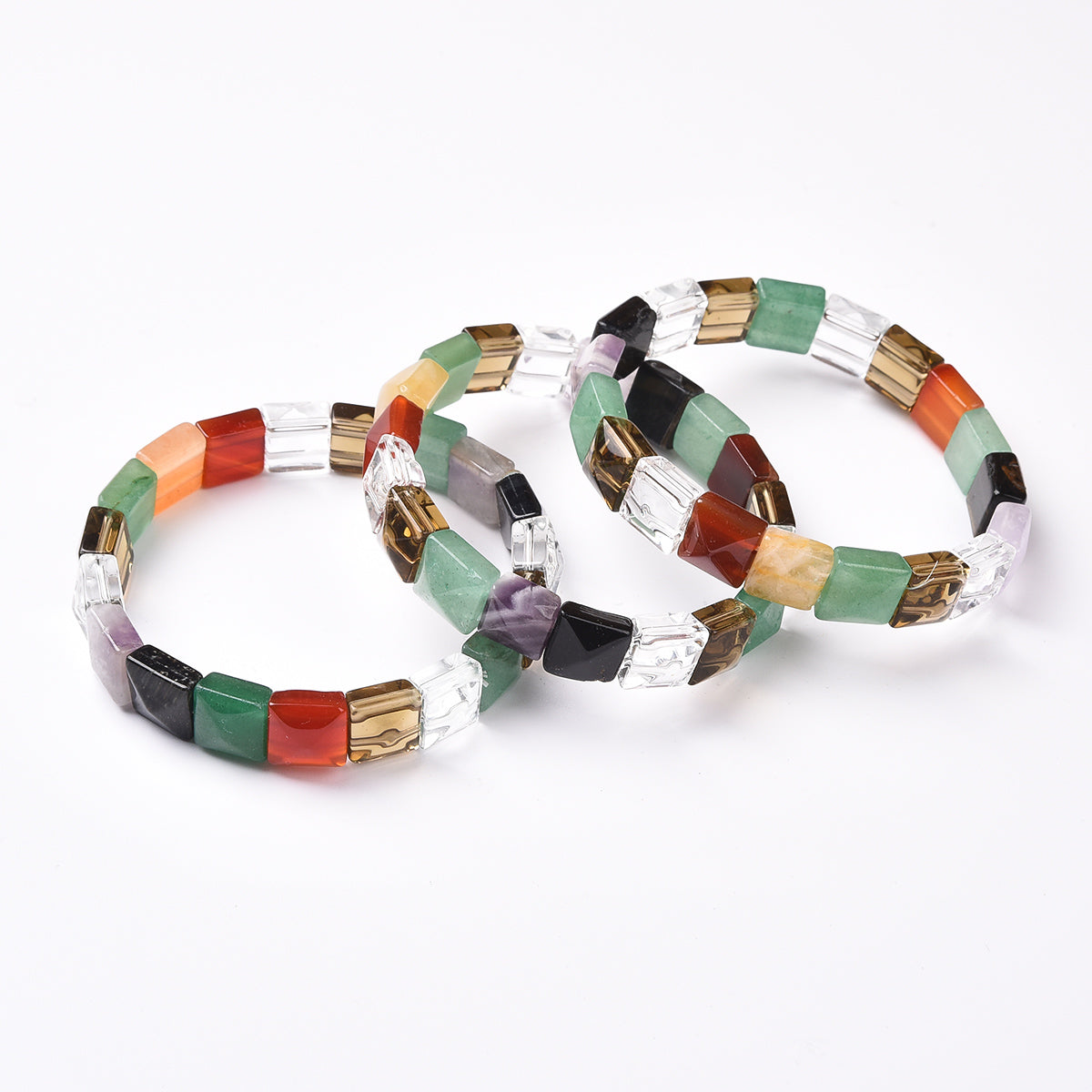 Natural Multicolor Gemstone Bracelet (Solid Color)