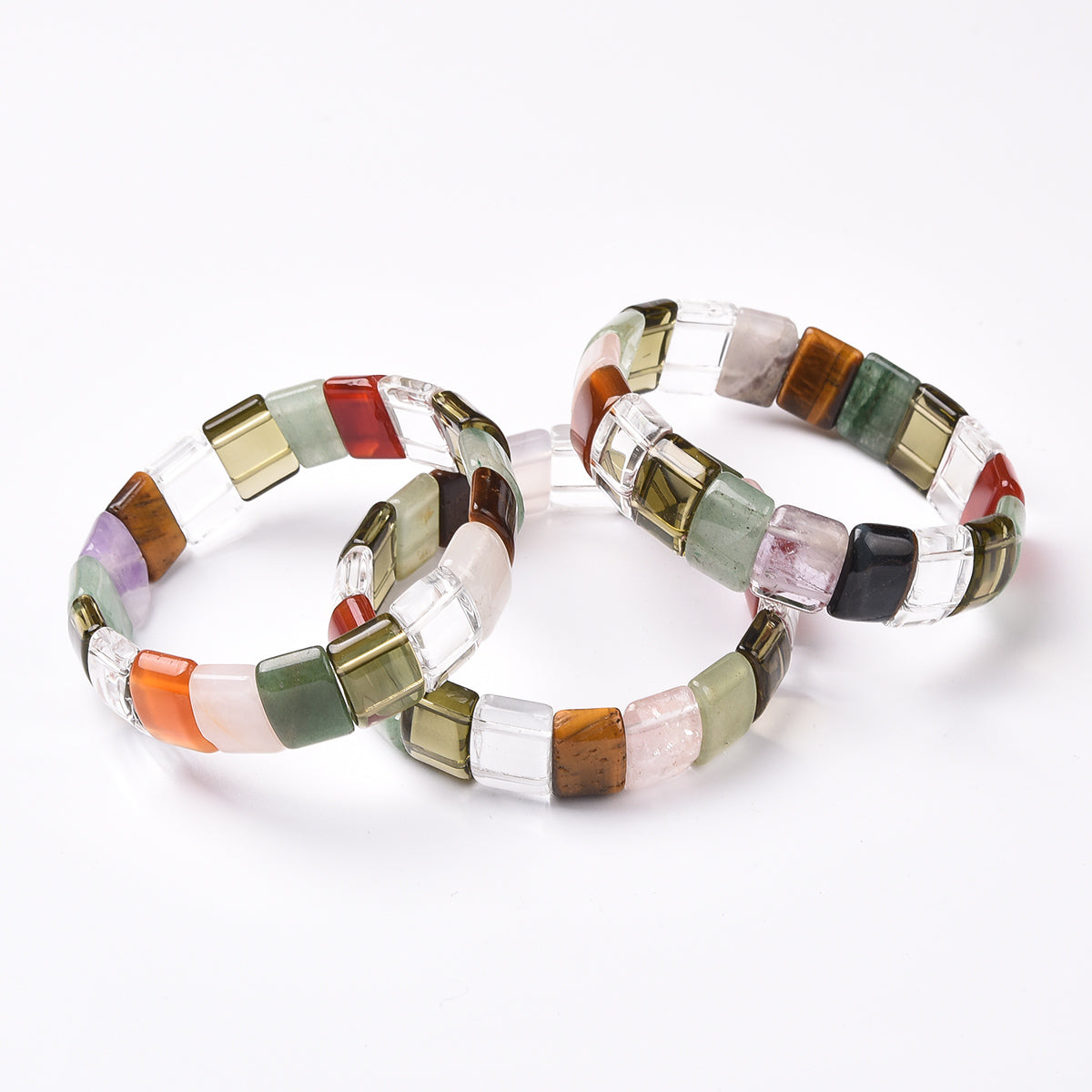 Natural Multicolor Gemstome Bracelet ( Multi-Layer)