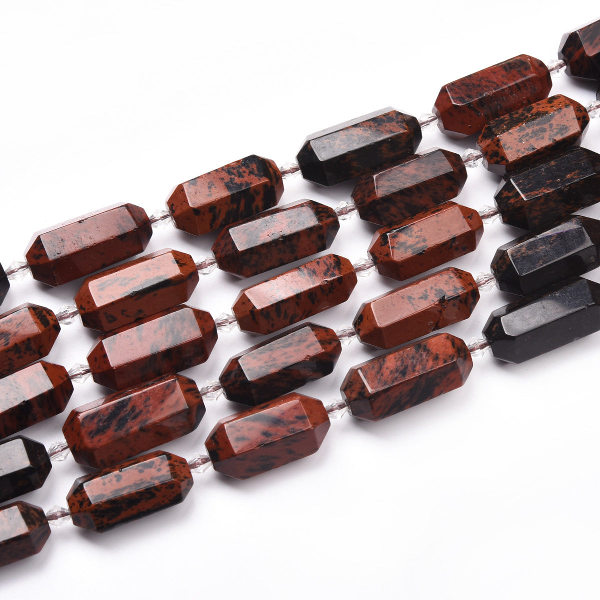 Natural Mahogany Obsidian Beads Strand