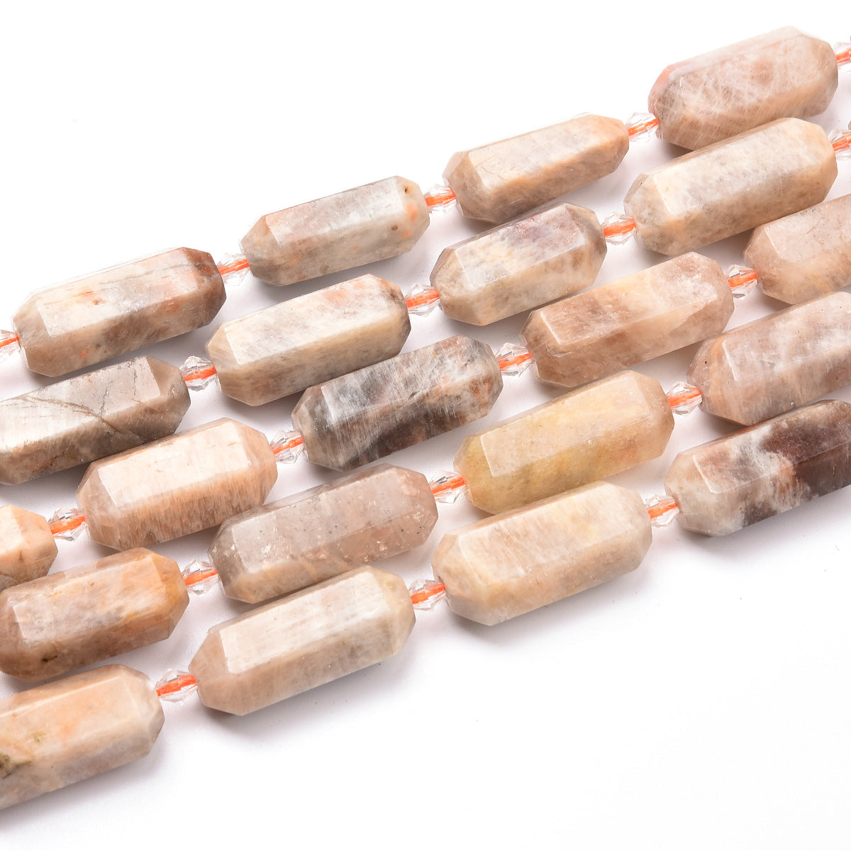 Brown / Pink Sunstone Beads Strand