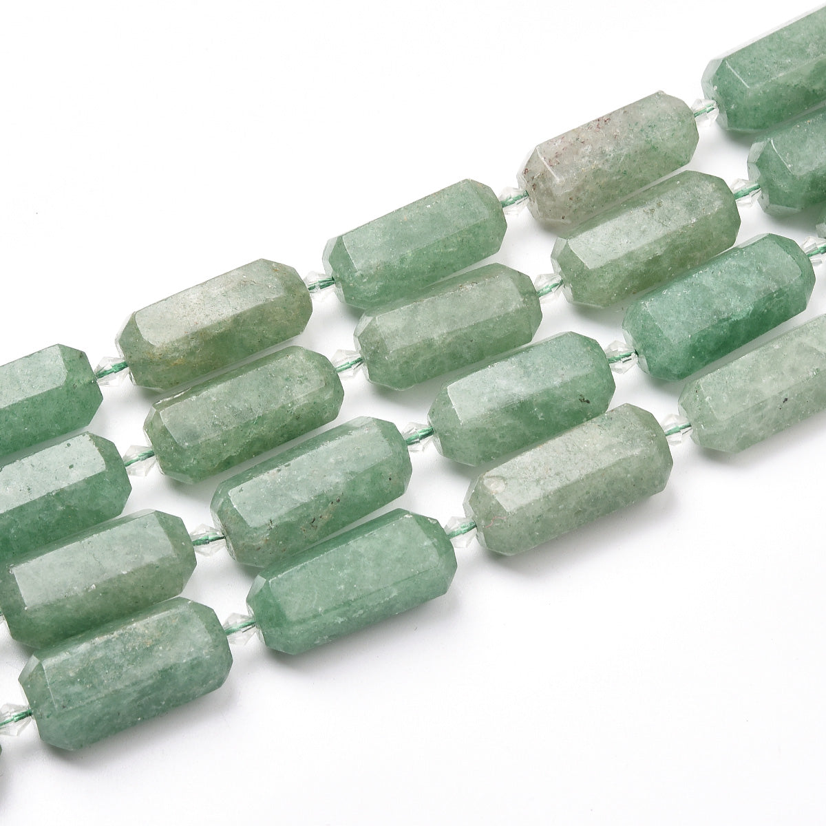 Green Strawberry Quartz Beads Strand