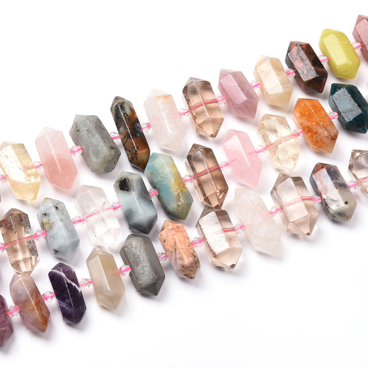 Natural Multicolor Stone Beads Strand