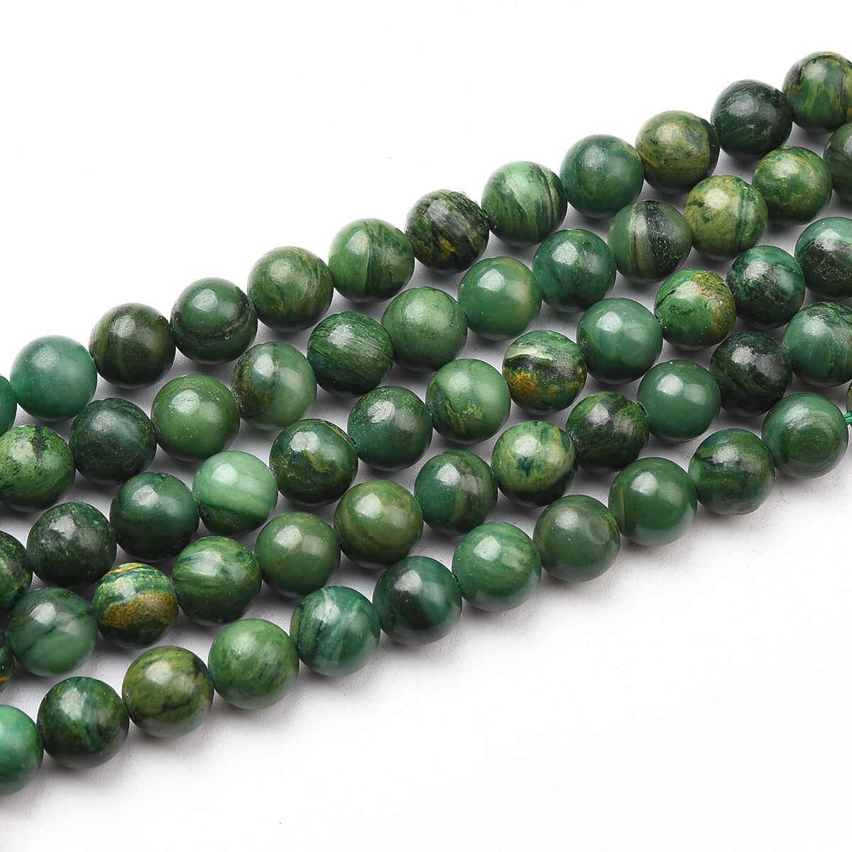 Green African Jade Beads Strand (Dyed)