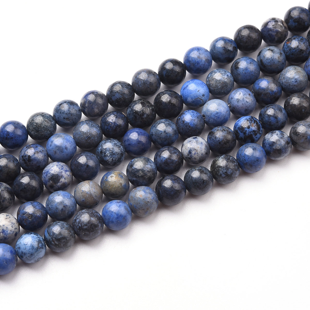 Blue / Black Dumortierite Beads Strand (Dyed)