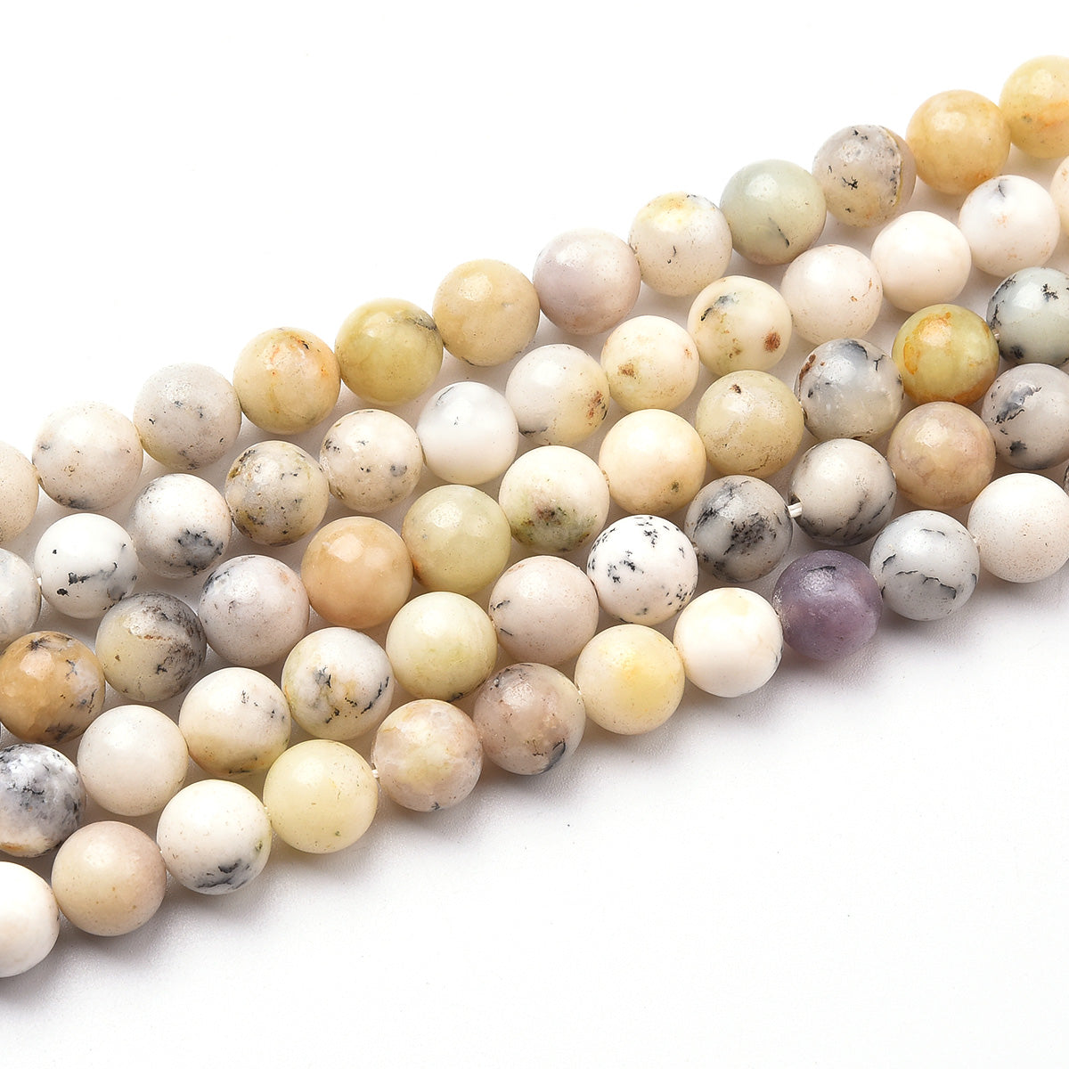 White Opal Beads Strand (Dyed)