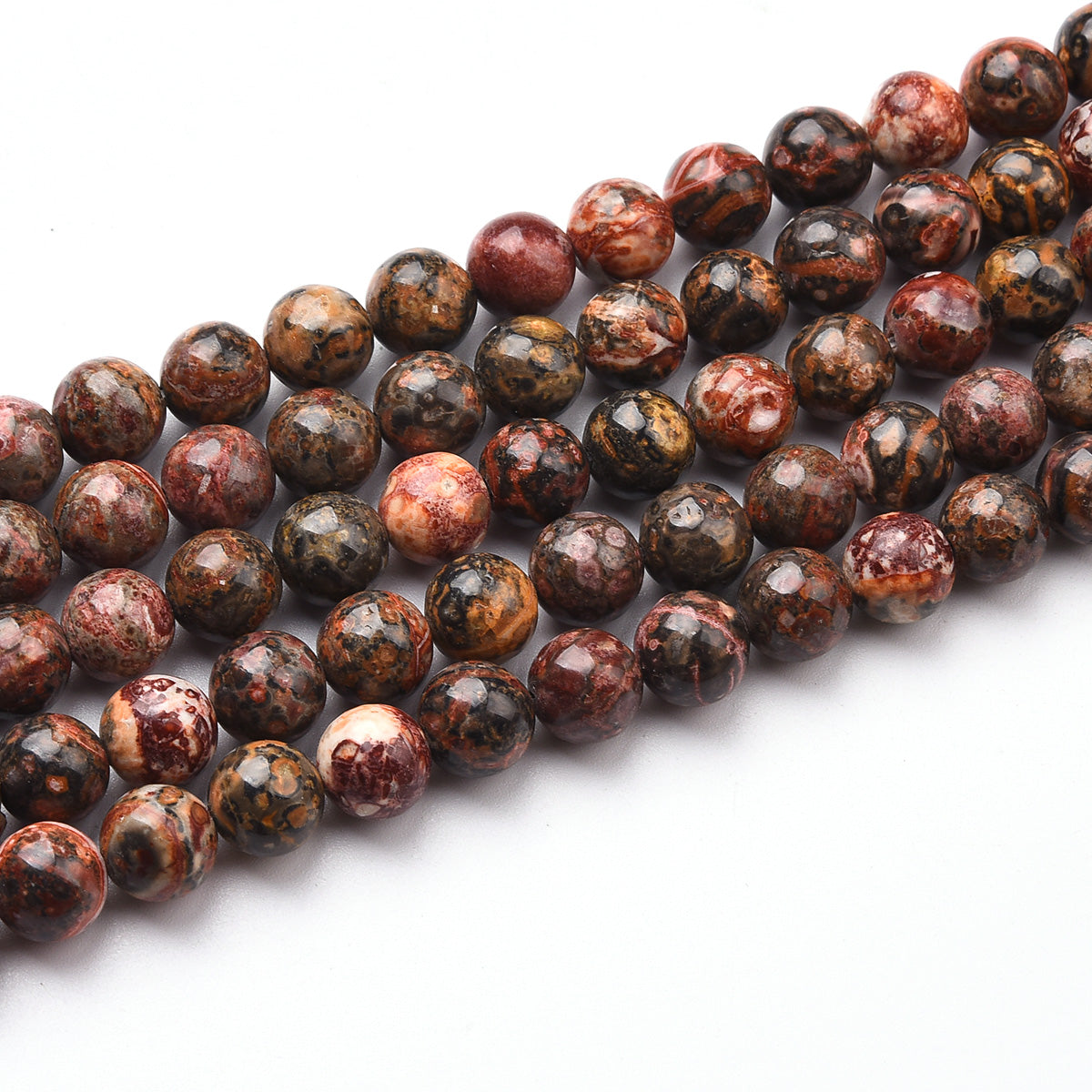 Red Leopardskin Jasper Beads Strand (Dyed)