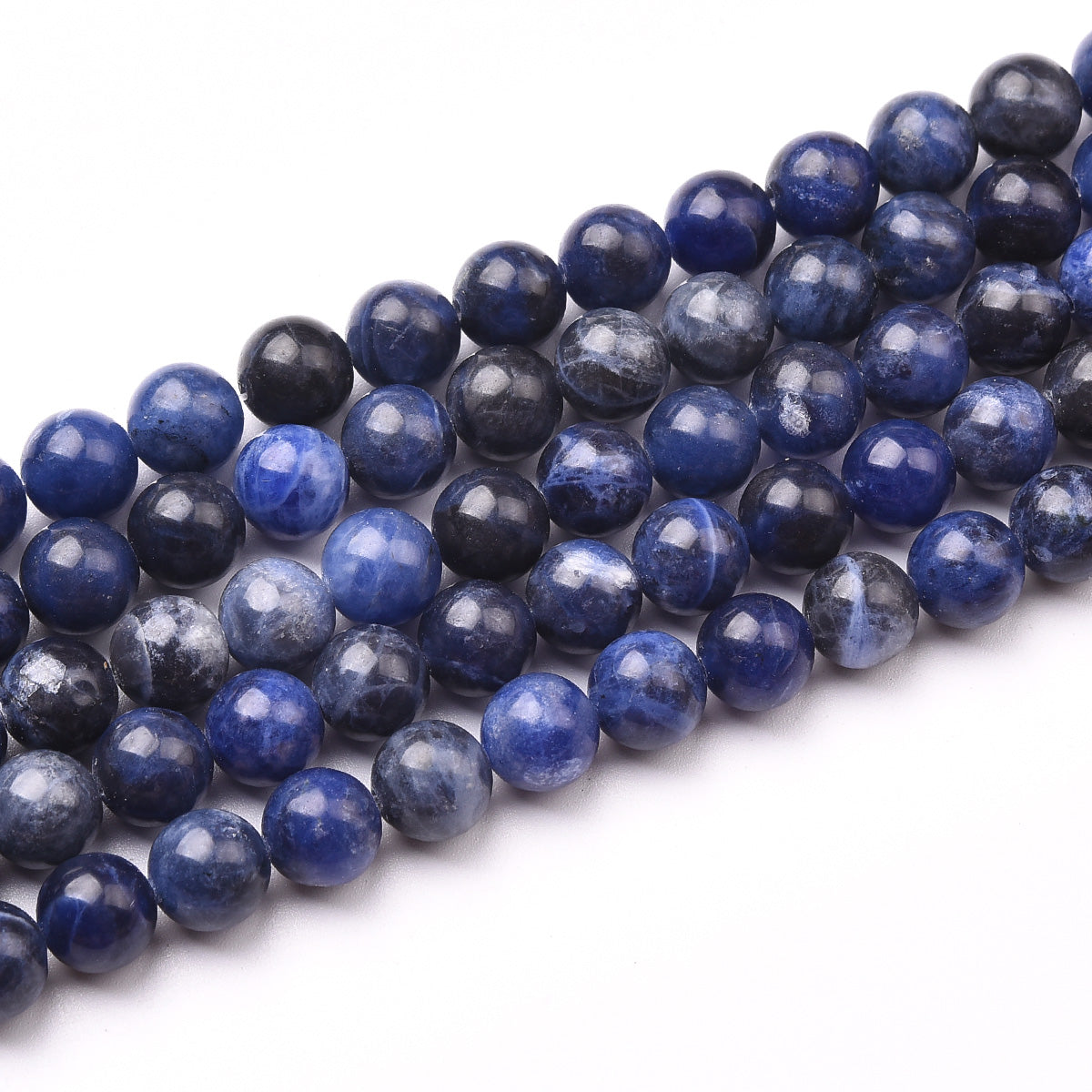 Black / Blue Sodalite Beads Strand (Dyed)