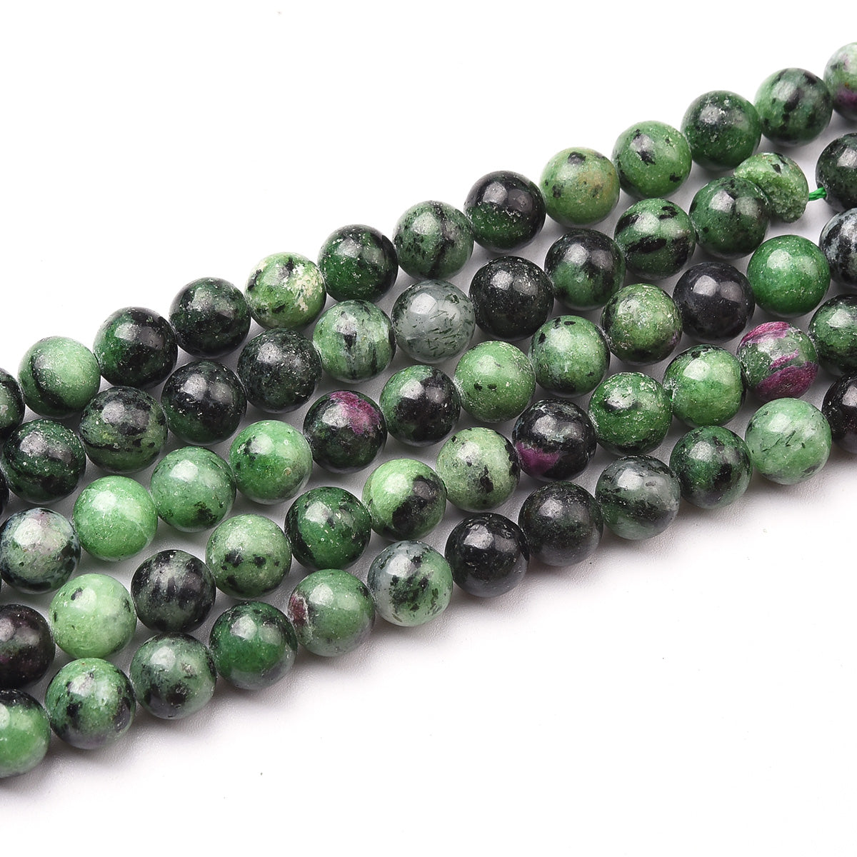 Green / Black Ruby Zoisite Beads Strand (Dyed)