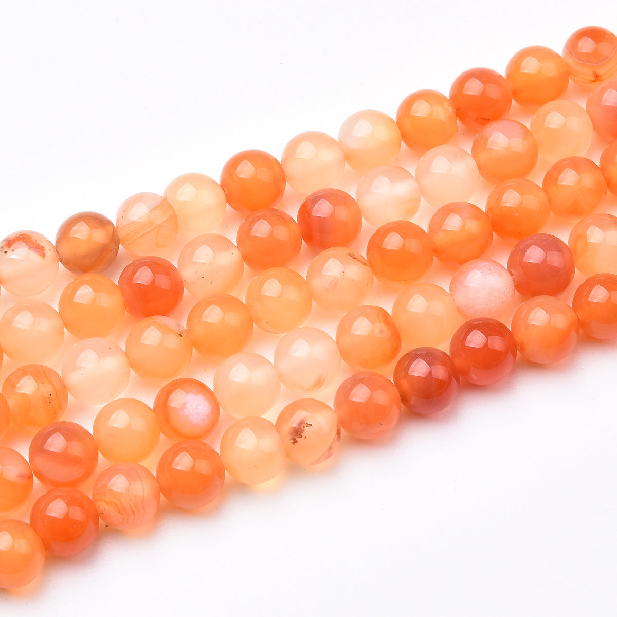 Orange Agate Beads Strand (Dyed)