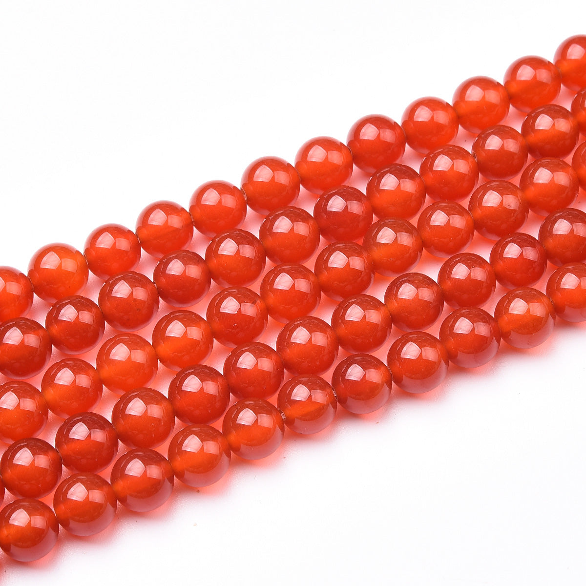 Red Agate Beads Strand (Dyed)