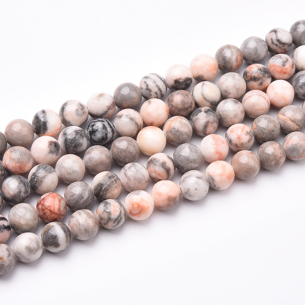 Pink Zebra Jasper Beads Strand (Dyed)