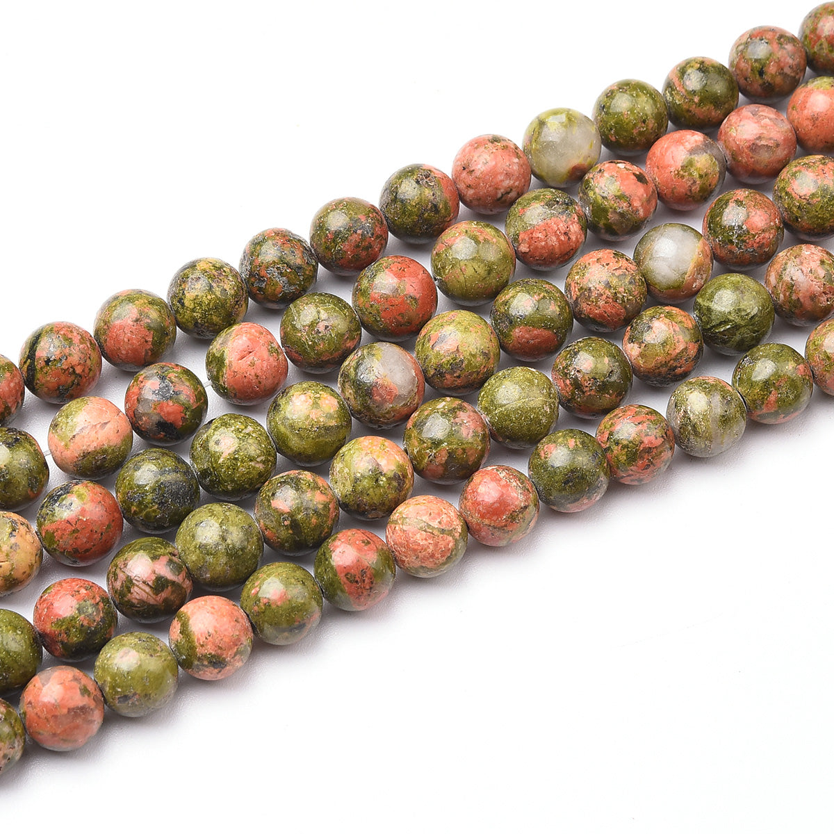 Unakite Beads Strand (Dyed)