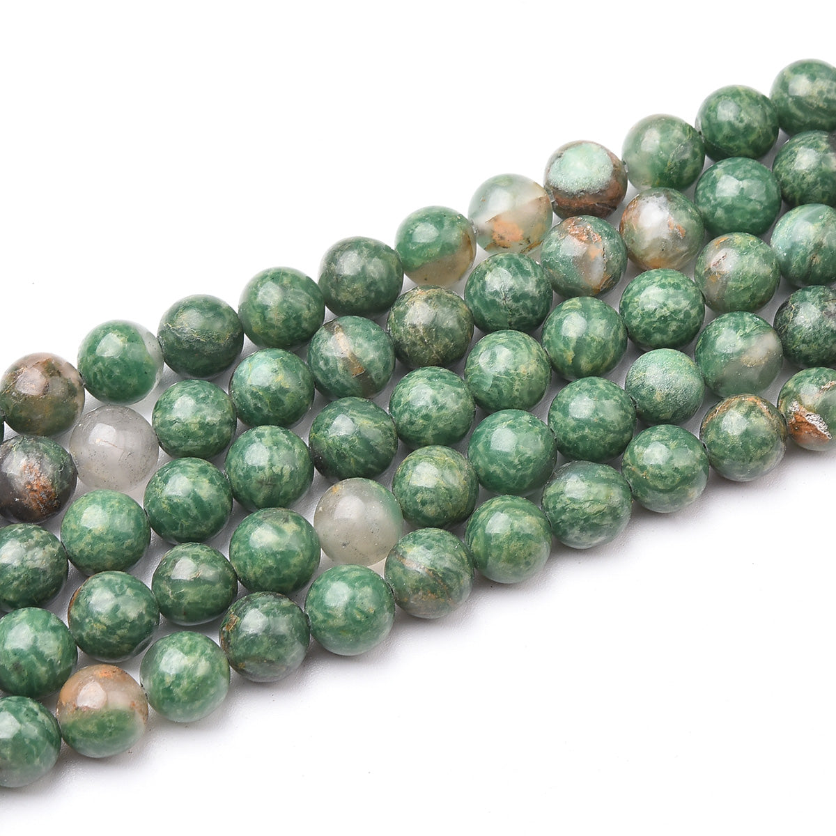 Green Mica Stone Beads Strand (Dyed)