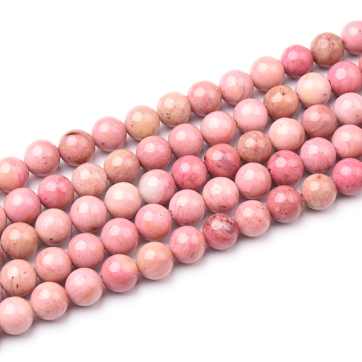 Pink / Red Rhodonite Beads Strand (Dyed)