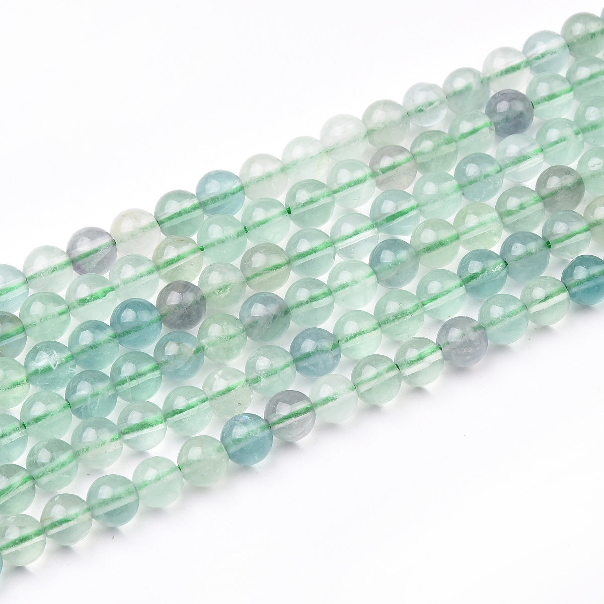 Green Fluorite Beads Strand (Dyed)