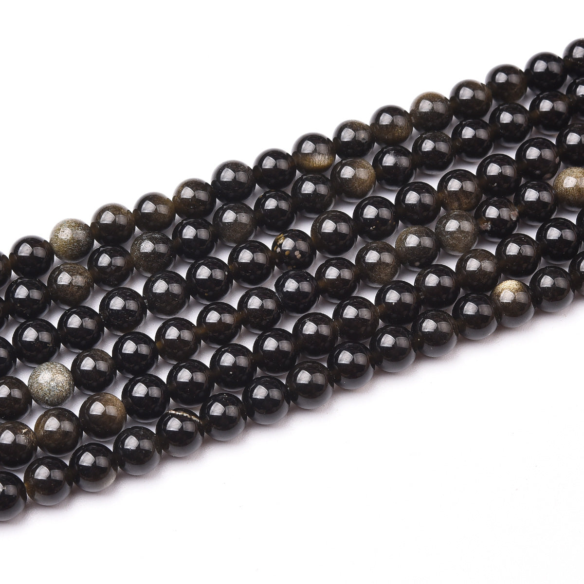 Black Obsidian Beads Strand (Dyed)