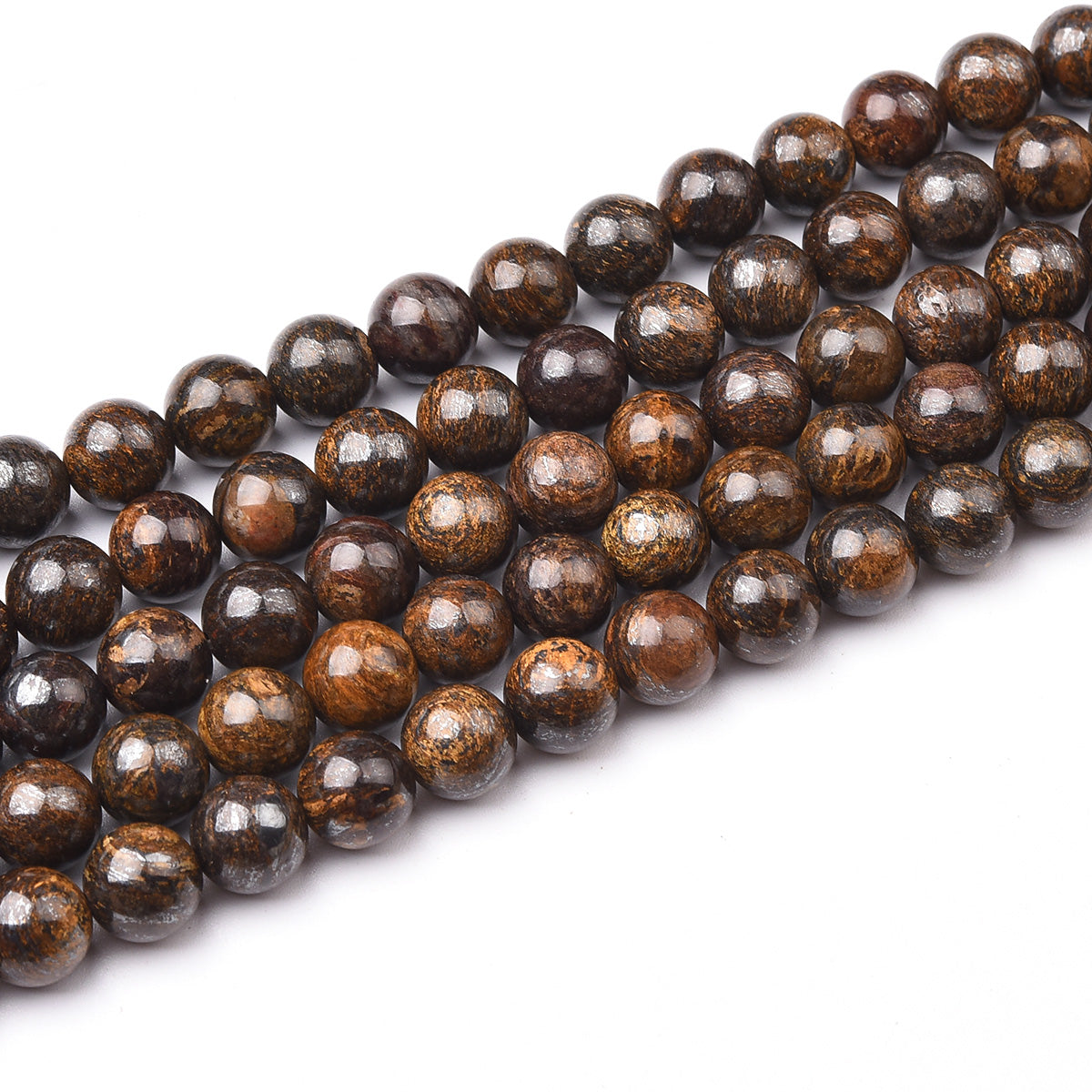 Black Brown Bronzite Beads Strand (Dyed)