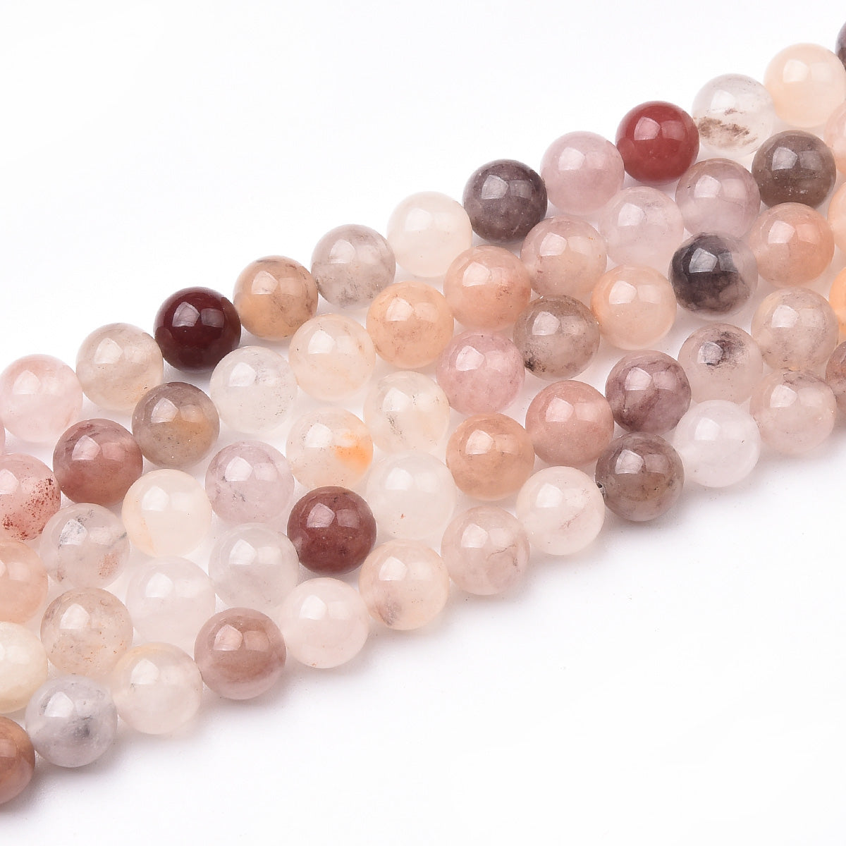 Pink / Lite Purple / White Lepidolite Beads Strand (Dyed)