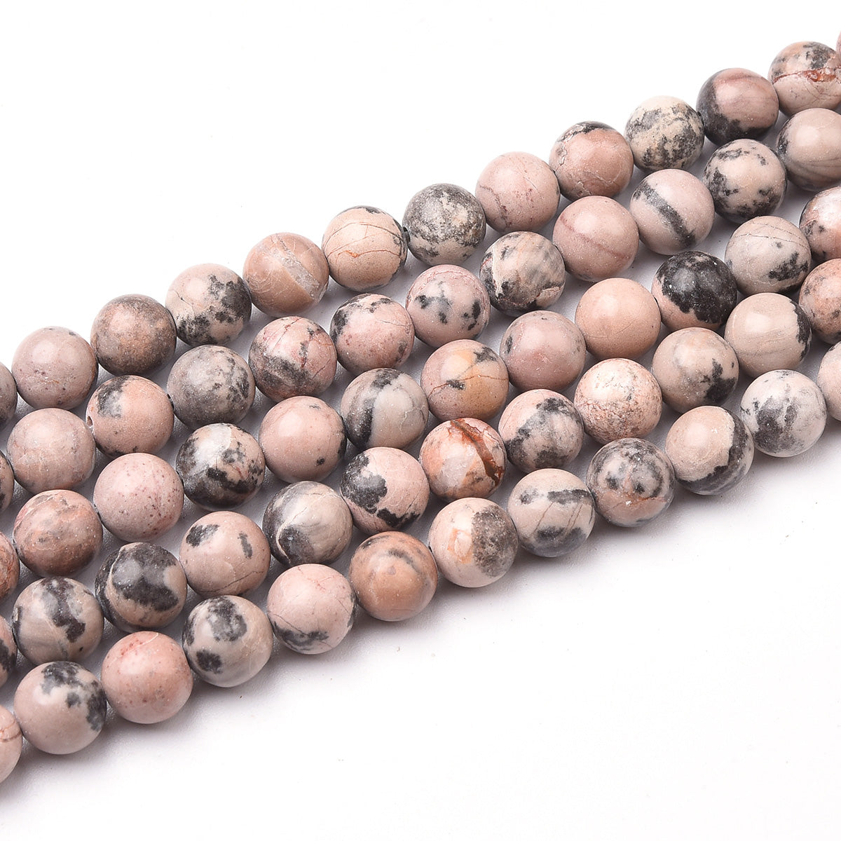 Pink Zebra Jasper Beads Strand (Dyed)