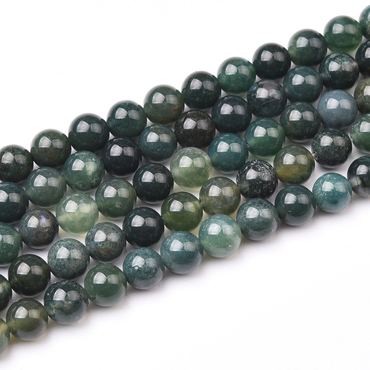 Moss Agate Beads Strand (Dyed)