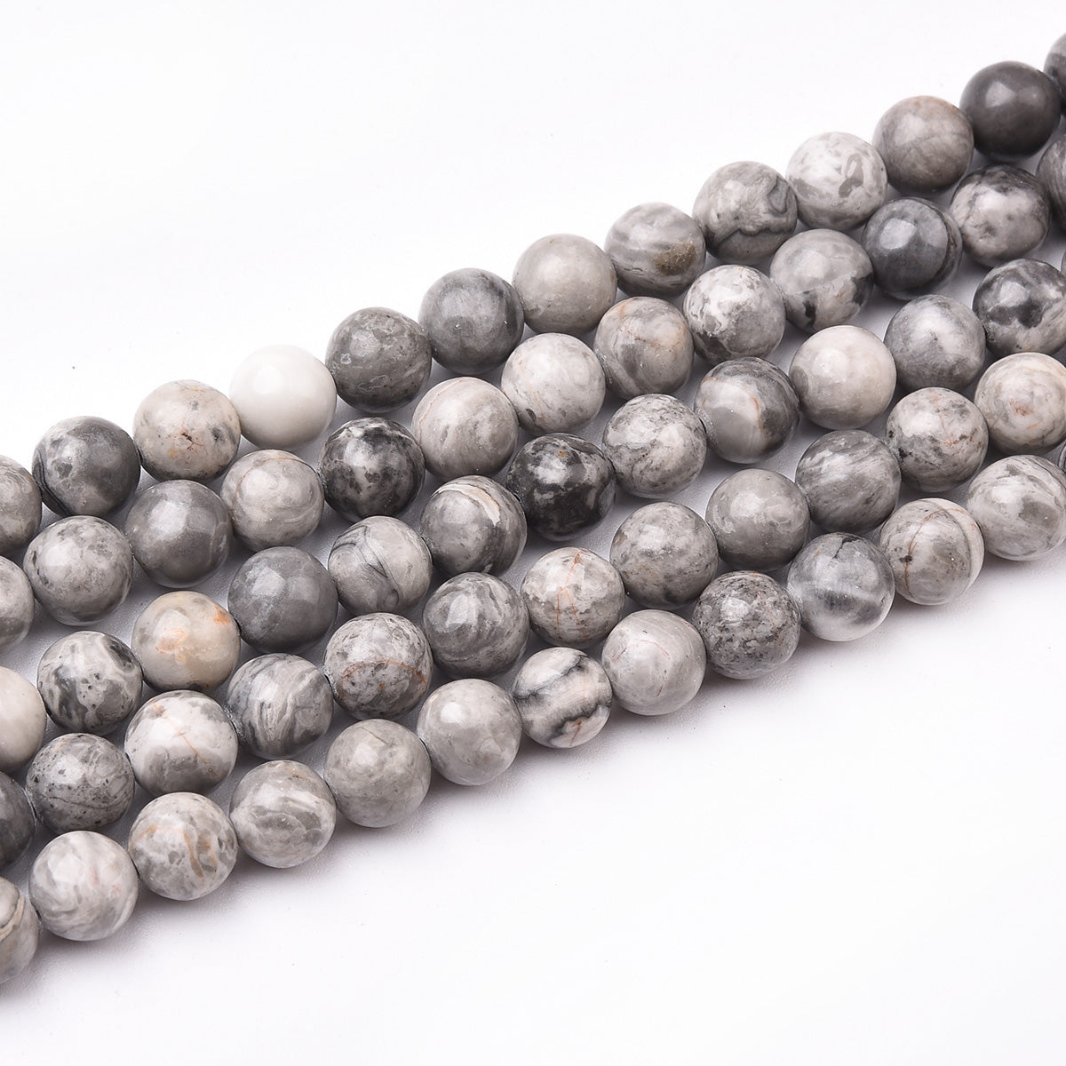 Black / White Picasso Jasper Beads Strand (Dyed)