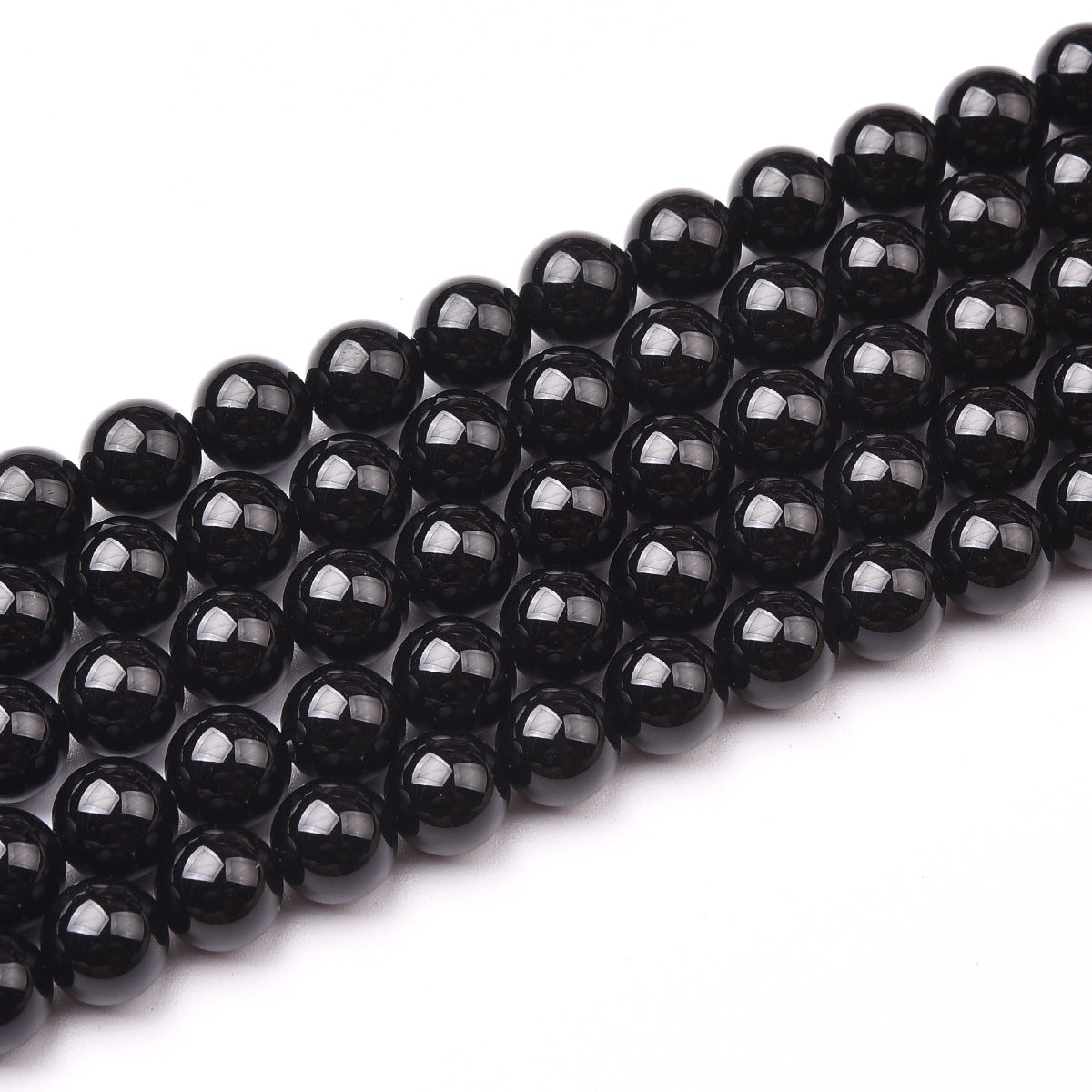 Black Obsidian Beads Strand (Dyed)