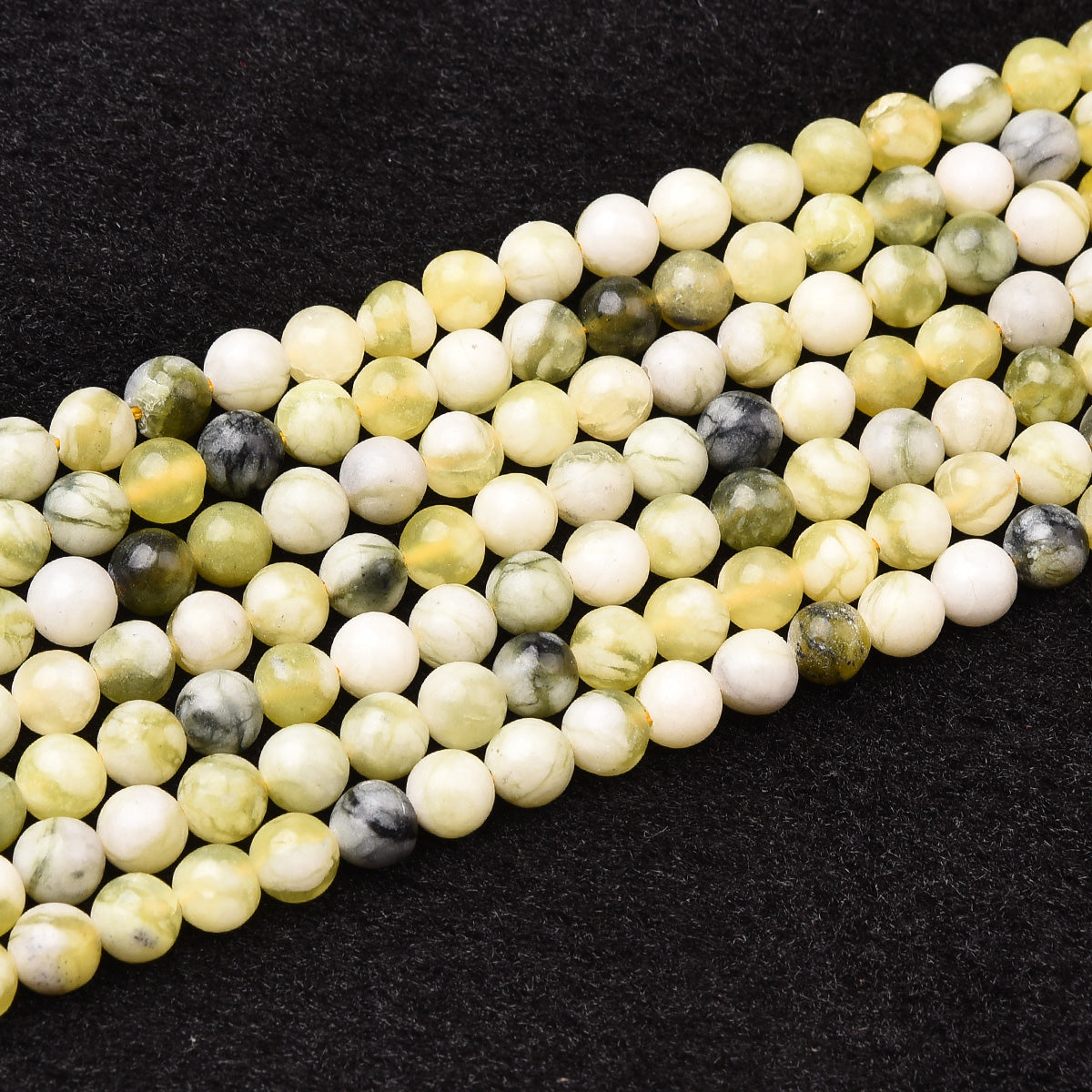 Chinese Green / Yellow Xiu Jade Beads Strand (Dyed)